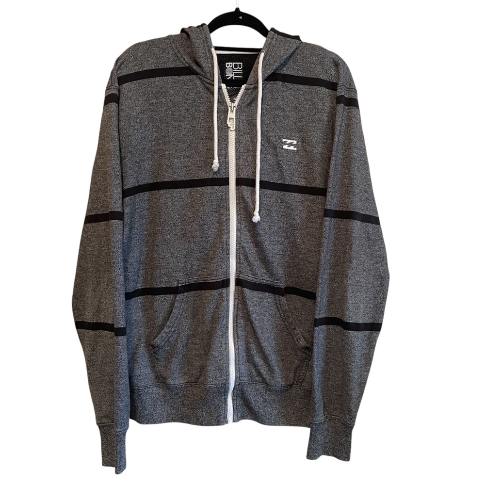 Billabong Gray and Black Zip Up Sweater with Hood